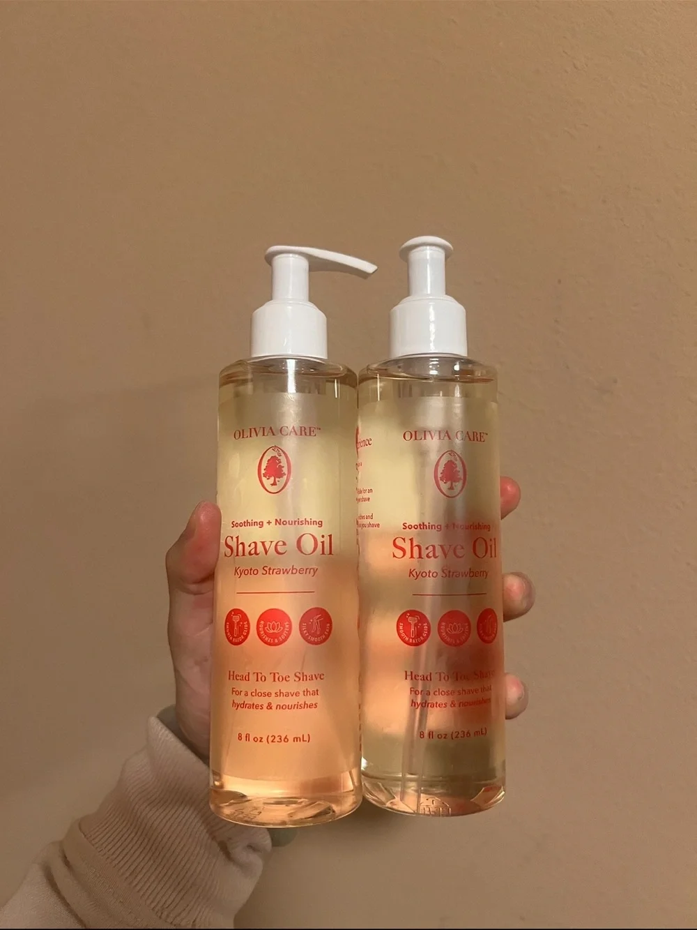 2X Olivia Care Kyoto Strawberry Soothing + Nourishing Shave Oil 8 fl oz New